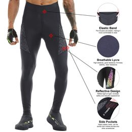 X-TIGER Men's Cycling Pants Autumn Breathable Bike Long Pants With Pocket Cycling Bib Trousers MTB Reflective Cycling Tights