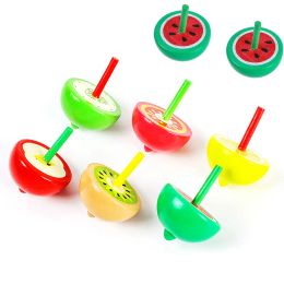 12PC Fruit Wooden Colorful Spinning Top Kids Birthday Party Gifts Candy Bag Giveaway Bulk Toy Pinata Filler Class Treasure Chest