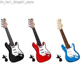 Guitar 17 inch childrens guitar toy 4-string electric guitar music instrument portable electronic instrument toy Q2405301