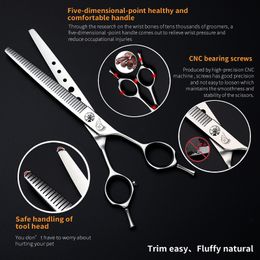 Crane High-end 7 Inch 40 Teeth Professional Dog Grooming Scissors Thinner Shears For Dogs & Cats Animal Hair Tijeras Tesoura