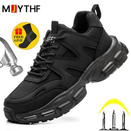 MJYTHF Protective Shoes For Women Men Work Sneakers Fashion Safety Shoes Anti-smash Anti-puncture Indestructible Shoes Work Boot 240529