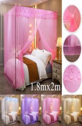 Square Single Side Openings Romantic Princess Lace Canopy Bed Mosquito Net No Frame for Twin Full King Bed Frame Mosquito net1371504