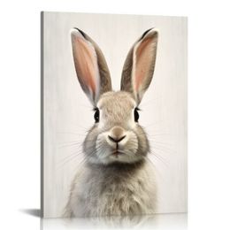 Sylvie Female Bunny Rabbit Animal Print Portrait Canvas Wall Art