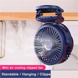 Other Home & Garden Mini 10000Mah Chargeable Clipped Fan 360° Rotation 4-Speed Wind Usb Desktop Ventilator Silent Air Conditioner For Dhbut