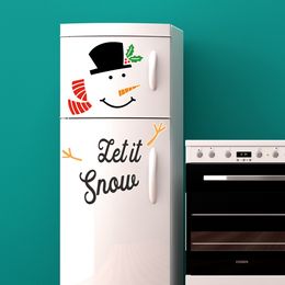 Snowman Refrigerator Magnets, Cute Funny Fridge Magnet Refrigerator Car Stickers for Holiday 2023 New Year Christmas Decorations