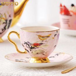 Cups Saucers Bone China European Tea Porcelain Luxury Ceramic Coffee Cup High Quality Nordic And Saucer Tazas Mug Set MM60BY