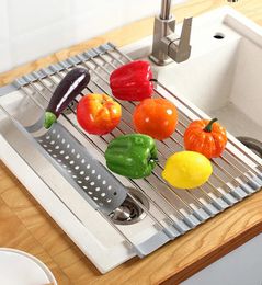 Kitchen Storage Multifunction Dish Drying Rack Sink Drain Shelf Basket Bowl Sponge Holder Dryer Tray Organizer