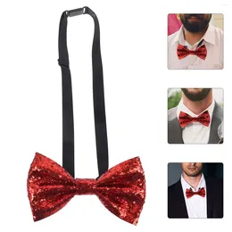 Bow Ties Tuxedo Bowties Performance Banquet Children's Single Adult British Glitter Pu Colour Adjustable (red) Flash Pre Tied Men