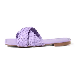 Slippers Arrival Weave House For Women High Quality Fashion Casual Flat Slides Female Flip Flops Beach Outdoor Shoes