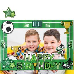 Football Theme Photo Booth for Boys Happy Party Photobooth Props Frame Handheld Baby Shower Birthday Decor L2405