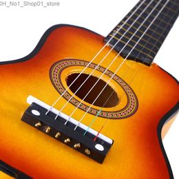 Guitar 23 inch childrens guitar wooden toy multi-color instrument bamboo mini Q240530
