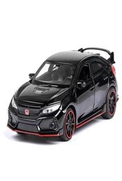 132 Alloy Honda Civic Type R Honda Model Toy Cars Die Cast Metal Pull Back Light Sound Function Car Collection Toys Vehicle Y20016907640