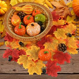 Decorative Flowers 50pcs/Bag Artificial Pumpkin Simulation Acorn Fake For Fall Harvest Thanksgiving Halloween Party Decoration