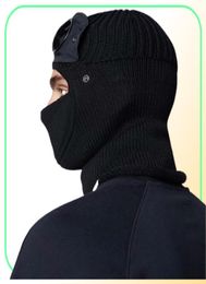 Two lens windbreak hood beanies outdoor cotton knitted windproof men face mask casual male skull caps hats black grey army green h9605935