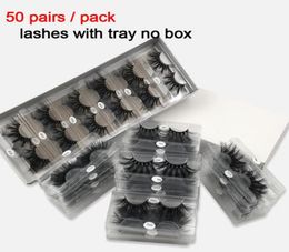 25mm Lashes 50 Pairs 3d Mink Lashes Whole Lots Bulk 100 Real Mink Eyelashes Dramatic Long False Eyelashes with tray no box2047697