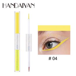 Handaiyan Smooth 12 Color Double Head Matte Eyeliner Pen Waterproof Brighten Quick Dry Eye Shadow Glitter Makeup Cosmetics