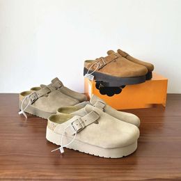 Birkinstock Clogs Slipper Boken Designer Scarpe Uggslipper Altezza in pelle Boken Half Goken Slippista Summer Fashi