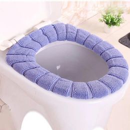 Toilet Seat Covers Pasted Cover Closestool Washable Soft Plush Pad Warmer Cushion Bottom Waterproof Wzpi