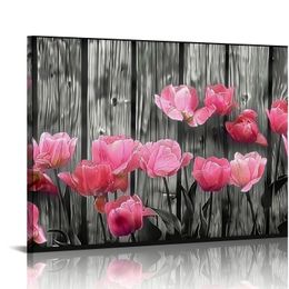 Wall Art Bedroom Wall Decor Canvas Prints Decorations for Living Room Pictures Artwork Red Tulip Nature Paintng Wall Art Posters & Prints