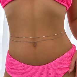 Ingemark Simple Sexy Thin Chain Waist Belly Belt for Women Summer Beach Bikinis Party Vintage Rave Body Jewellery Y2K Accessories