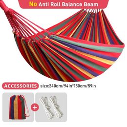 Hammocks REYTORRM 98*59 inch Outdoor Canvas Hammock With Two Anti Roll Balance Beam Hanging Chair For Garden Swing Travel H240530 VFWY