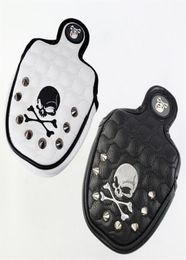 Golf Putter Cover Skull Rivets PU Leather Magnetic Closure Headcover for Mallet Putter Golf Head Covers 2206293332488