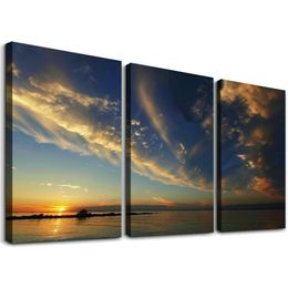 Zamiatające dzieła Sunset Artwork 12'X16''X3 Panele płótno sztuka ścienna