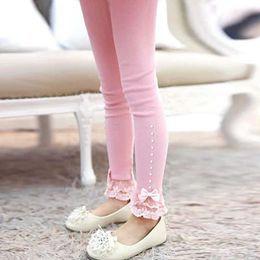 Leggings Tights Trousers Childrens Clothing Girls GGings Candy Colours Trousers Lace Rubber GGings Baby Girl Pants Childrens Princess Clothing WX5.29