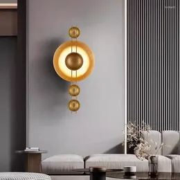 Wall Lamp Round Light Personality Creative Bauhaus Model Room Living TV Background Art Bedroom Decoration Luxury