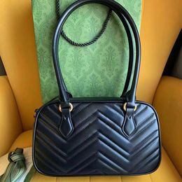 12A Upgrade Mirror Quality Hobo Designer Bag Small Quilted Bag 25.5cm Leather Bags for Women Chevron Pattern Black Purse Luxury Handbag Black Shoulder Bag