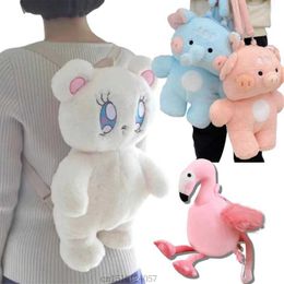Plush Backpacks Kawaii Bear Plush Backpack Cute Animal Toys Childrens Cartoon School Bag Birthday Gift Girl Decorative Pillow S245304