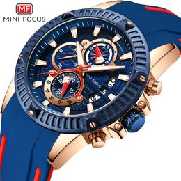 MINI FOCUS Mens Watches Top Brand Luxury Fashion Sport Watch Men Waterproof Quartz Relogio Masculino Silicone Strap Reloj Hombre CX2008 264h