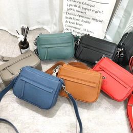 Bag 2024 The Style Nice Simple Colour Genuine Cow Leather Women One Shoulder Crossbody Bag23 Cm 6color