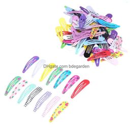 Hair Clips & Barrettes 100Pcs Pins Cute Decorative Printing Accessories Bobby Pin Barrette For Children Girls Kids Drop Delivery Jewe Dhbdu