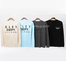 Designer Luxury Menswear T shirt Fashion Classic Letter Print Long Sleeve Undercoat Round Neck Loose Tshirt Womens Top Black Grey6423963