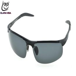 Sunglasses Brand CLARA VIDA Al-Mg Alloy Sport Polarised Mens UV400 Polaroid Extreme Sports Driving Outdoor Designer Sun Glasses 270h