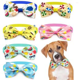 Dog Apparel 50pcs Summer Pet Bow Ties Beach Holiday Style Bowtie Cat Grooming Products Accessories For Small Dogs