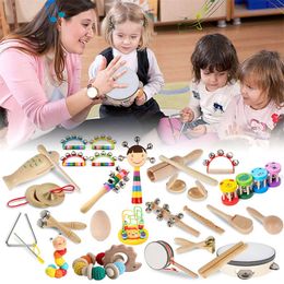 Wooden Rattles Baby Toys Grasp Play Game Teething Kids Bed Bell Sand Hammer Educational Toy Musical Instruments for Children L2405