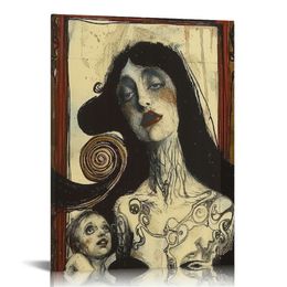 Edvard Munch Wall Art - Madonna Plakat - Fine Art Prints - Abstract Canvas Paint Malut Decor Romantyczny grafika do salonu biuro sypialni