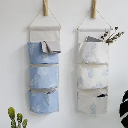 Storage Bags 3 Pockets Wall Door Wardrobe Hanging Bag Pouch Organizer Kitchen Bathroom Sundries Closet Toy