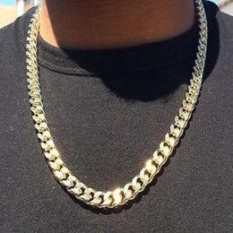 14K Gold Plated Hip Hop Cuban Link Chain with Diamond Cuts 24 260I