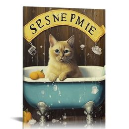 Siamese Cat Tin Sign Siamese Co. Organic Soap Funny Poster Cafe Living Room Kitchen Bathroom Home Art Wall Decoration Plaque