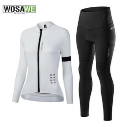 Women Summer Pro Cycling Jersey Sets Mountian Bicycle Clothes Wear Long Sleeve Racing Bike Set Pants Padded Quick Dry 240524