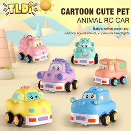 Vinyl Rc Car Toys for Kids Mini Remote Control Cartoon Electric Toy RadioControlled Vehicle with Sound Light Children Gift 240530