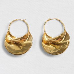 Irregular Metal Basket Large Hoop Earrings For Women Big White Enamel Statement Huggie Earrings Nickel Free wholesale Bijoux 271G