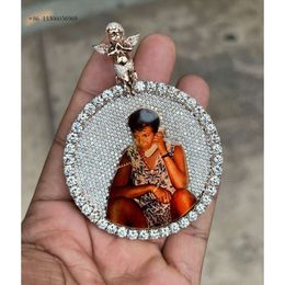 Foto di memoria Foto personalizzato Sterling Sier Moissanite Necklace Personalized Wholesale for Women