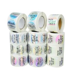 Gift Wrap 500pcsroll 38cm Laser Stickers Thank You Bags Sealing Label Wedding Birthday Christmas Party Supplies Scapbooking Stic8290503