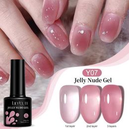 Nail Polish LILYCUTE 7ml jelly nude pink peach gel nail polish spring transparent ergonomic soap UV Colour nail art gel varnish d240530