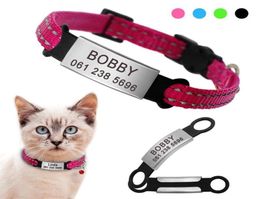 Nylon Cat Collar Personalized Pet Collars With Name ID Tag Reflective Chihuahua Kitten Collars Necklace For Pets Dog Accessories233869173