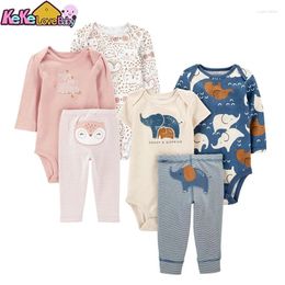 Clothing Sets Autumn Born Baby Boy Clothes Set Cotton Animal Bodysuit Top And Bottom Pants 3Pcs Infant Girl Outfit Cartoon Toddler